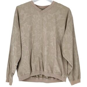 U Wanna Bet Skins Game Golf Pullover Sweatshirt Mens XXL Floral Long Sleeve Tan